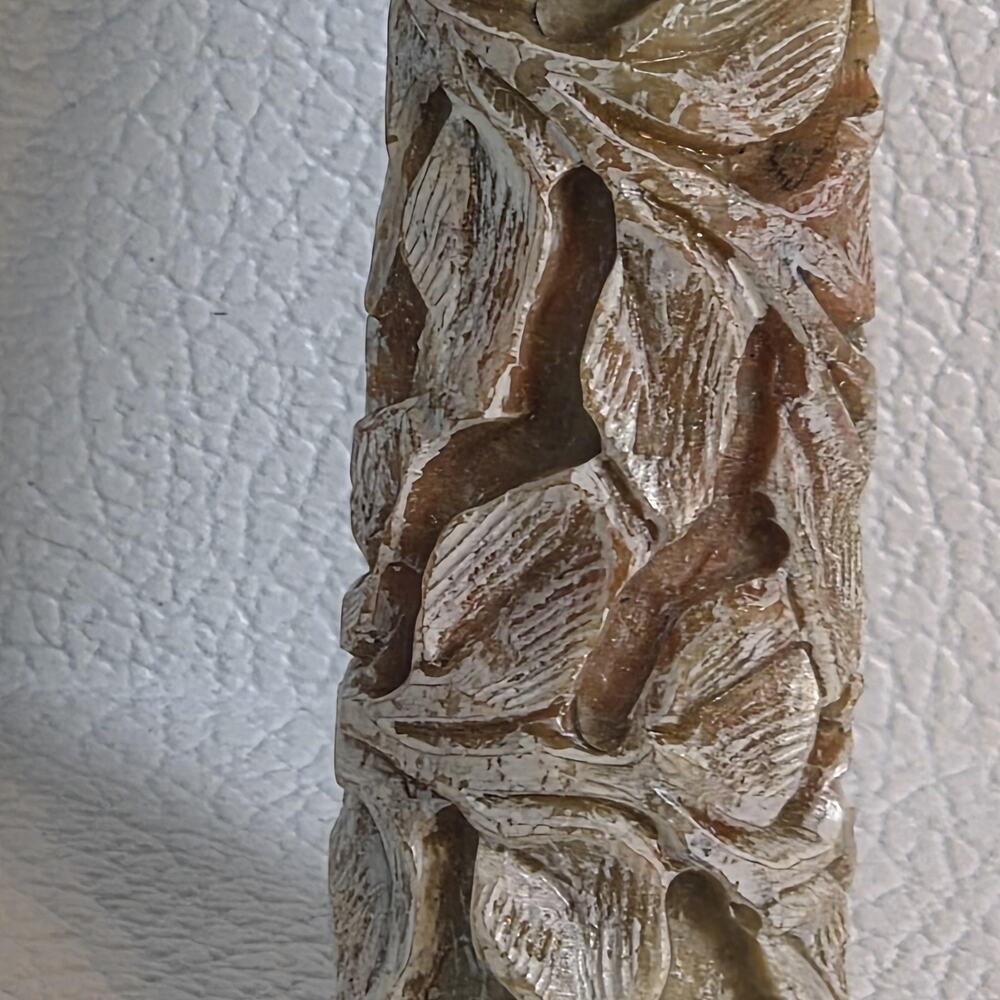 Carved Stone Leaf Handle Magnifying Glass Decorative Desk Reader Tool Office - Picture 6 of 8